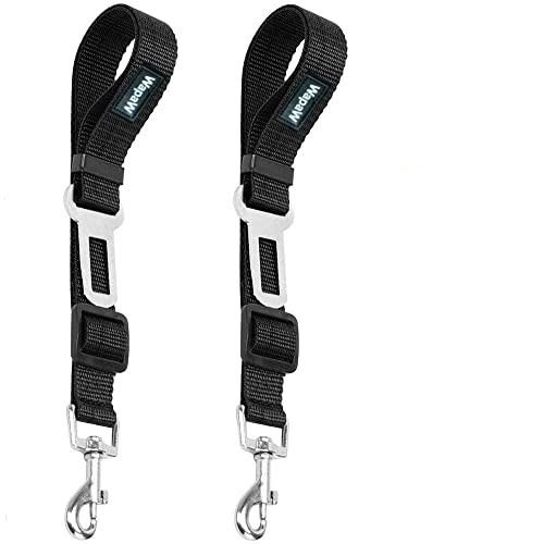Wapaw Dog Seat Belt, Pet Dog Cat Car Seatbelt Harness Safety - Adjustable Safety Belt Pet Leash (45-70cm) (Pack 2) - Image 1