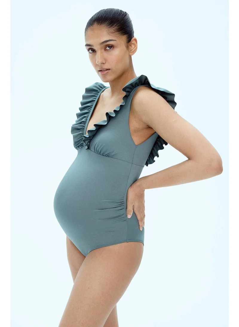 H&M MAMA Frill-trimmed swimsuit