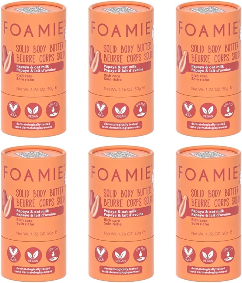FOAMIE Solid Body Butter Rich Care Papaya Oat Milk 6 x 50g