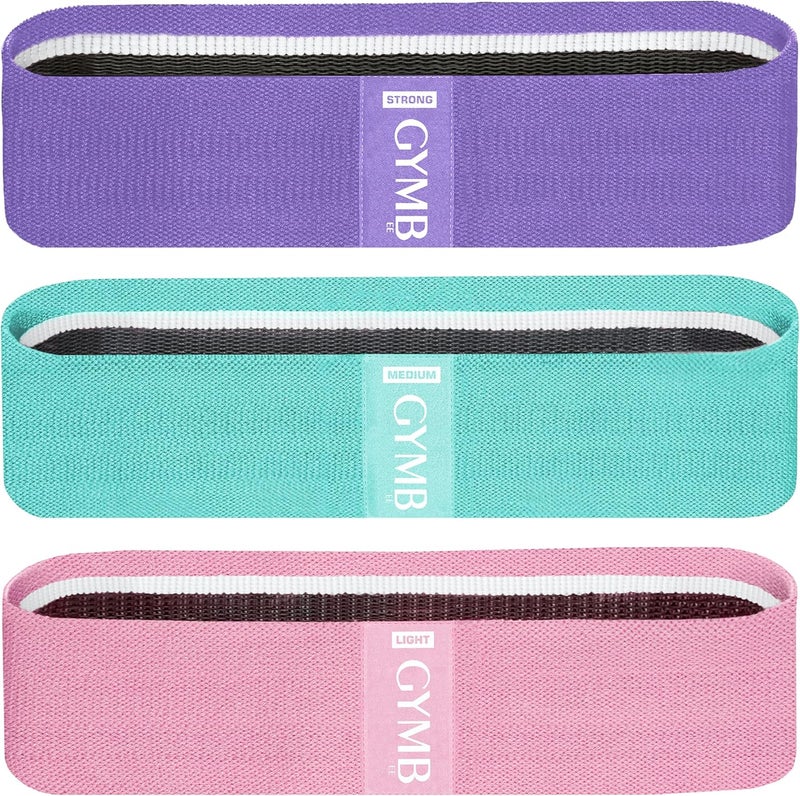 Gymbee Premium Resistance Bands for Working Out - Exercise Bands to Workout Glutes, Thighs & Legs - No Slip Cloth Booty Bands for Gym & Home Fitness, Yoga, Strength & Pilates for Men/Women - 3 Levels - Image 1