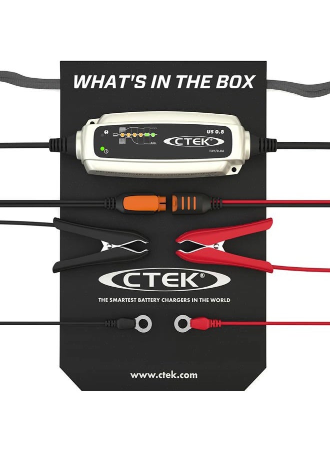 Ctek (56-865) us 0.8 12 volt fully automatic 6 step battery charger,black - Image 2