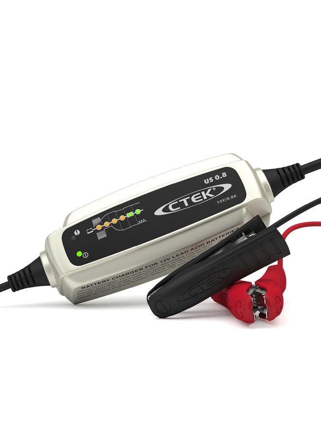 Ctek (56-865) us 0.8 12 volt fully automatic 6 step battery charger,black - Image 1
