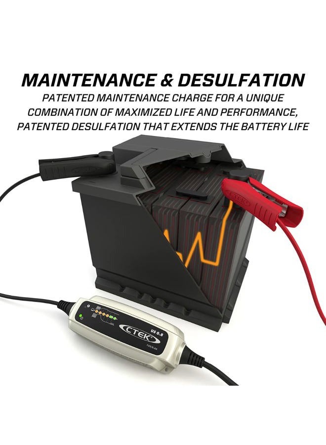 Ctek (56-865) us 0.8 12 volt fully automatic 6 step battery charger,black - Image 5