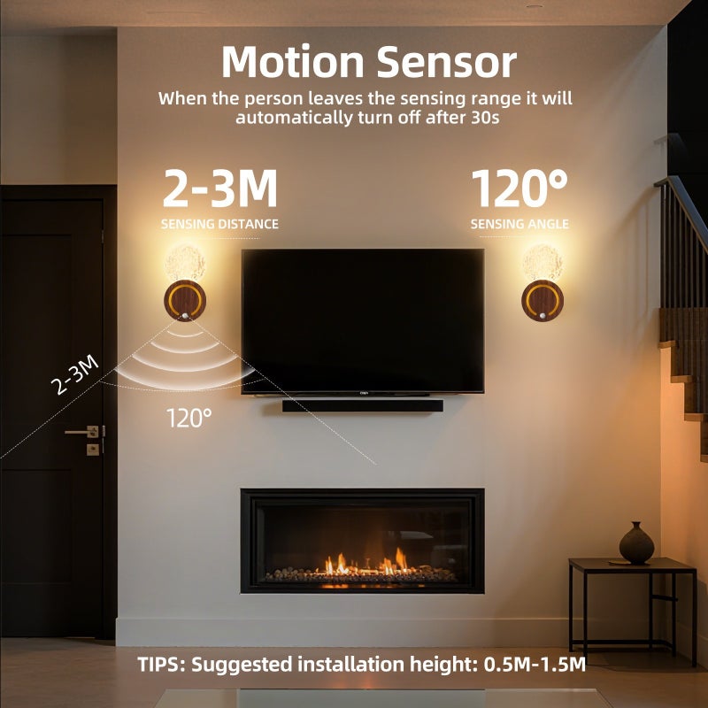 Human body sensor bedroom wall lamp-clip-on, wireless, rechargeable, creative night light - Image 5