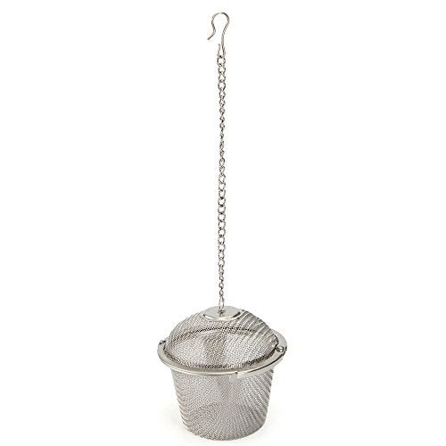 SpiderJuice 1Pc Stainless Steel Small Net Mesh Style Easy Loose Leaves Green Tea Filter Pot Infuser Strainer with Plate - Image 5