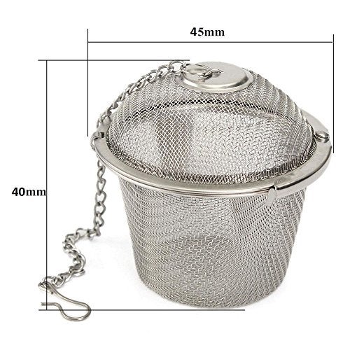 SpiderJuice 1Pc Stainless Steel Small Net Mesh Style Easy Loose Leaves Green Tea Filter Pot Infuser Strainer with Plate - Image 4