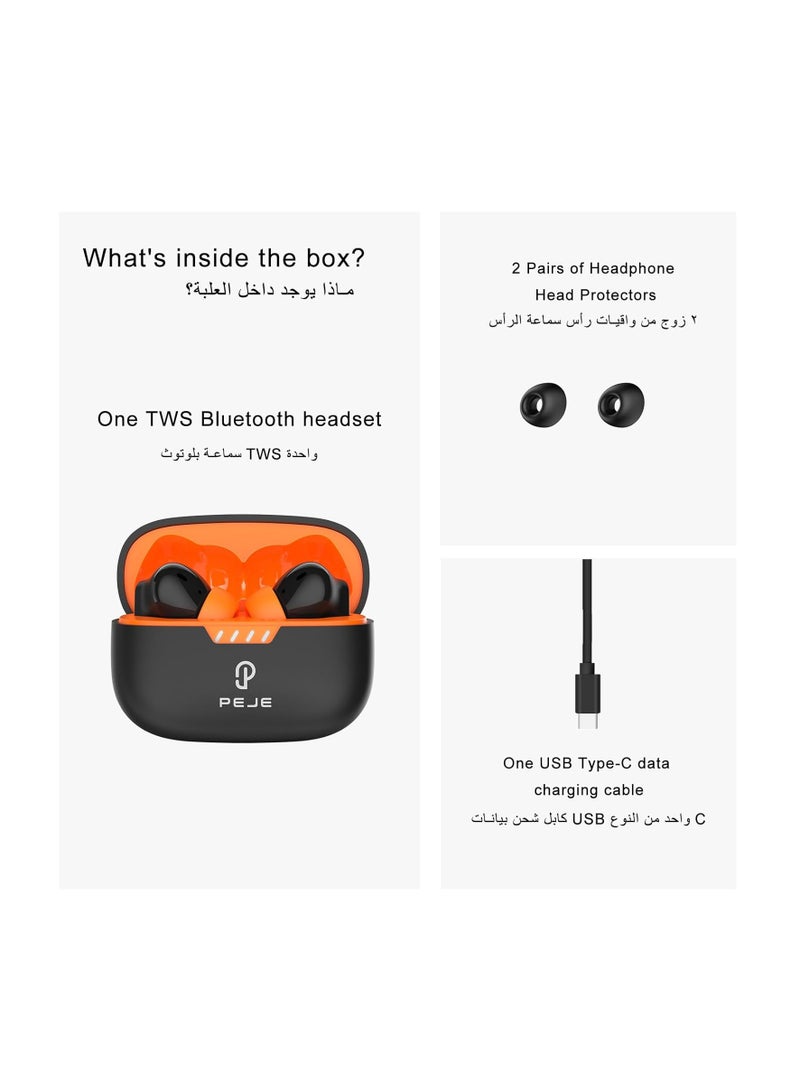 PEJE PEJE L11 Wireless Earbuds – Bluetooth 5.4, ANC, Powerful Bass, 7H Playtime, IPX4 Sweatproof, Fast USB-C Charging, AI Clear Call with Dual Mic – True Wireless For Gym/Music/Calls - Image 4