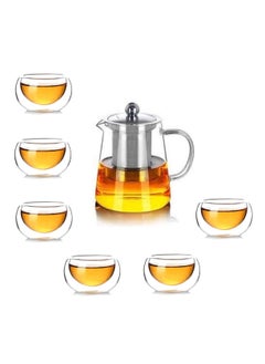 Borosilicate Glass Teapot 950 ML With Double Wall Glass 50 ML pack of 6 - pzsku/Z43DC576C2B1EEF69324EZ/45/_/1659787510/65b4fa74-ca2e-4662-917a-d20a66762f36