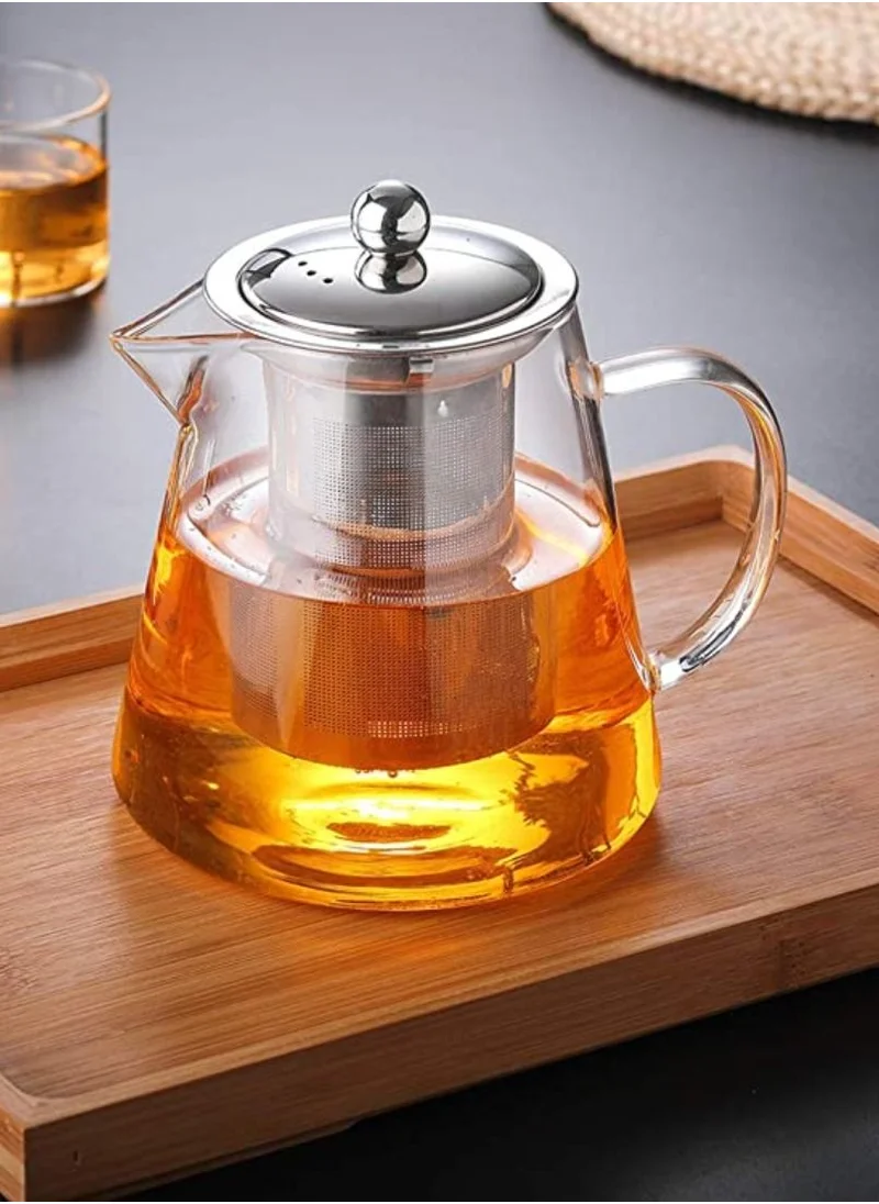 1Chase Borosilicate Glass Teapot 950 ML With Double Wall Glass 50 ML pack of 6