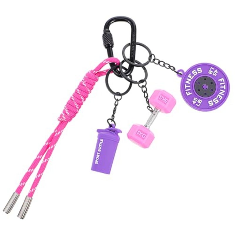 Gym Keychain, Silicone Dumbbell Weights Fitness Keychain Motivational Fitness Gifts Gym Key Chain for Gyms Lover - Image 1