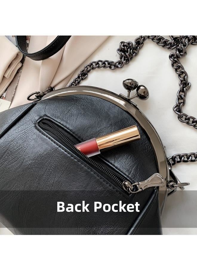 Women's PU Leather Shoulder Bag, Ladies Large Capacity Chain Crossbody Bag Sling Bag Side Bag Carry Bag, Daily Commuter/Banquet/Party/Campus Handbag Tote Bags Clutch Bag Satchel Bag for Girls/Students  - Image 3