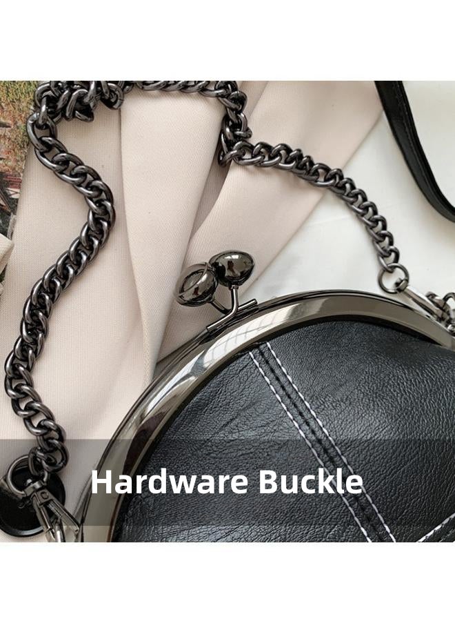 Women's PU Leather Shoulder Bag, Ladies Large Capacity Chain Crossbody Bag Sling Bag Side Bag Carry Bag, Daily Commuter/Banquet/Party/Campus Handbag Tote Bags Clutch Bag Satchel Bag for Girls/Students  - Image 4