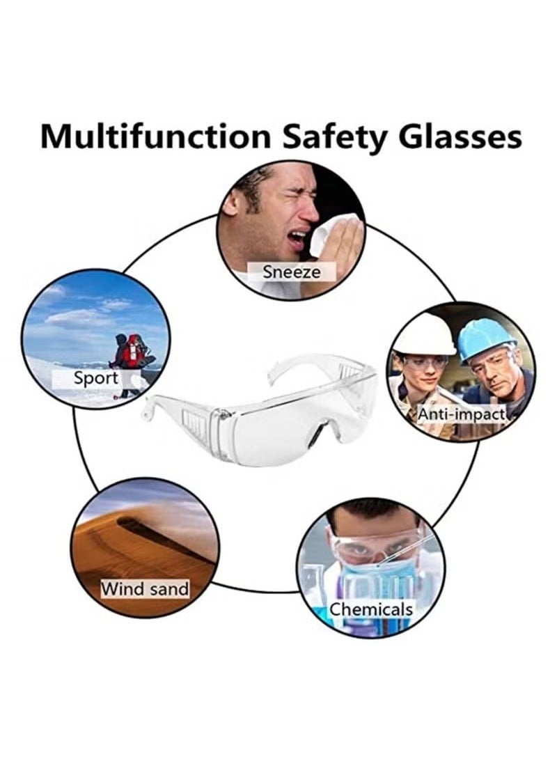 Anti Fog Safety Glasses, Safety Goggles Over Eyeglasses Pack of 3, Anti Dust Impact Scratch Resistant Splash Proof Chemical Clear Lens Wrap Around Eye Protection for Nurses Workers Architect etc - Image 5