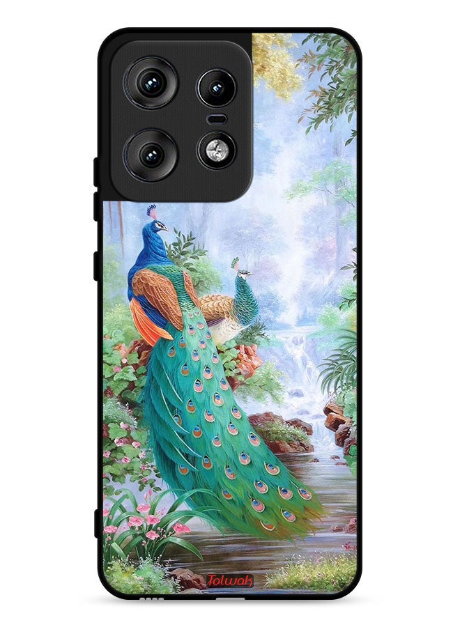 Tolwak Motorola Edge 50 Pro 5G Protective Case Cover Peacocks - Image 1