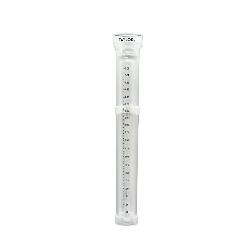 Taylor Taylor 2700N ClearVu Rain Gauge with Post Mounting Bracket Measure and Monitor Precipitation Easy to Read for Backyard Patio Garden and Lawn 5inch Clear 