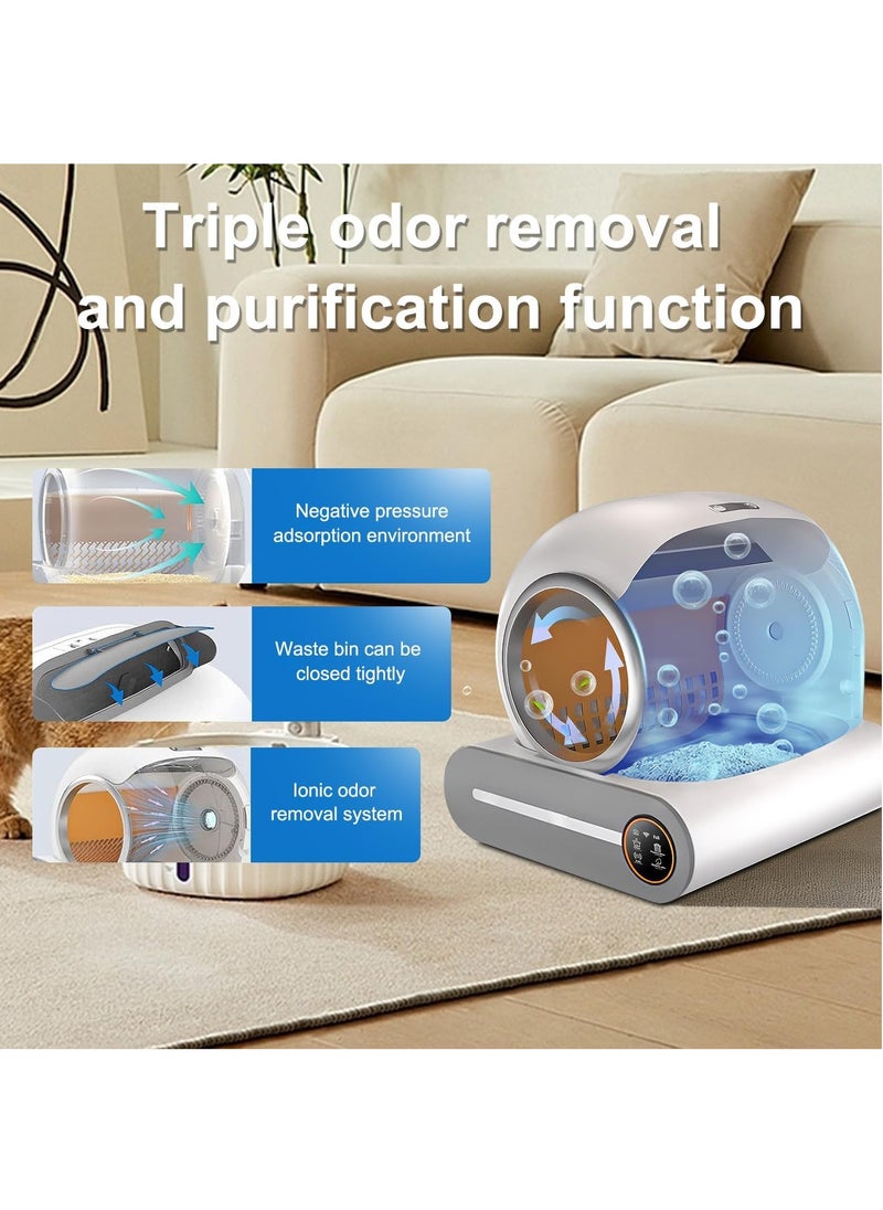 RATSAW - Automatic Cat Litter Box Self Cleaning Robot Cat Litter Box for Multiple Cats Auto Clean Cat Litter Box with APP Control and Ionic Deodorizer Smart Cat Toilet with Mat Liner Brush - Image 1