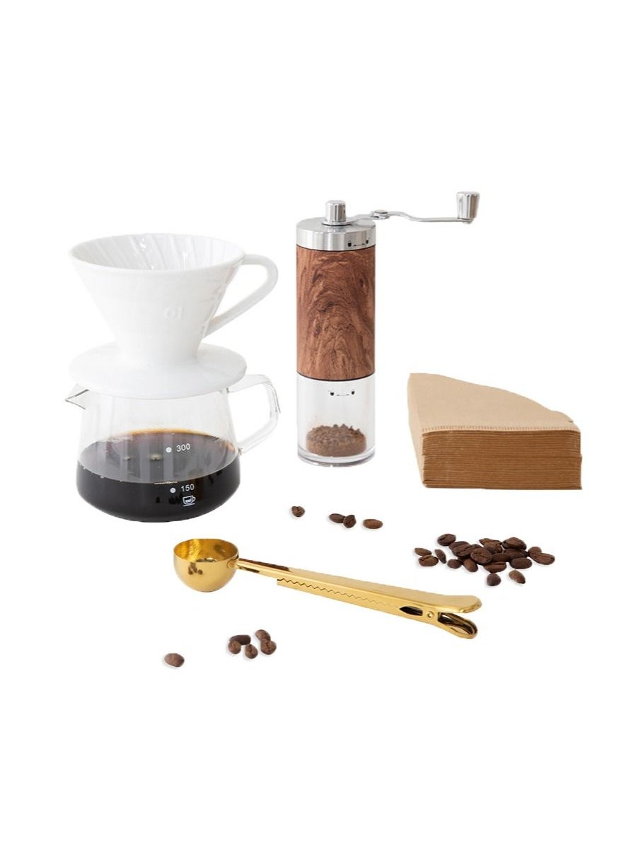 5-Pieces V60 Pour Over Hand Drip Coffee Maker Set Professional V60 Kit Suitable For Beginners 