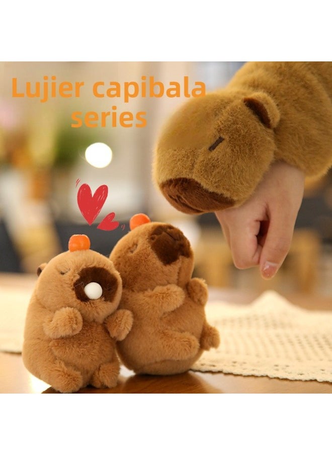 null - Lejier Pull-line Wagging Tail Capi Bara Spit Bubble Doll Plush Toy Capybara Internet Celebrity Backpack Pendant-Specifications:White Tail Shaking [rabbit] - Image 1
