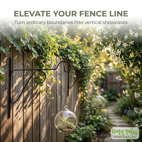 Leafy Tales 2-Pack Metal Hanging Plant Hooks - Decorative Wall Mount Brackets for Hanging Planters & Pots | Durable Rust-Resistant Iron Holders for Balcony, Fence & Garden Wall Decor - Image 5
