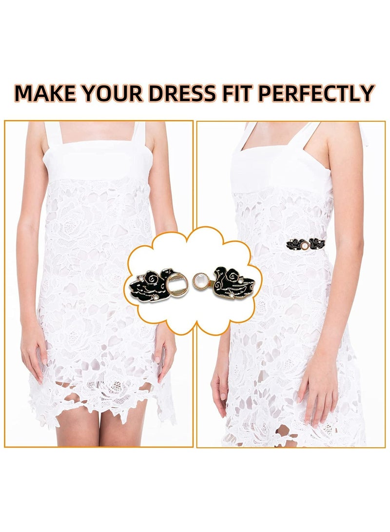 Zikra 6PCS Buttons for Jeans Dress Loose Big, DIY Pants Clips for Waist Smaller Tightener, DIY Sewing Adjustable Waist Buckle Fashion Pearl Flower Adjuster Fastener Clasp Pins for Girls Women - Image 3