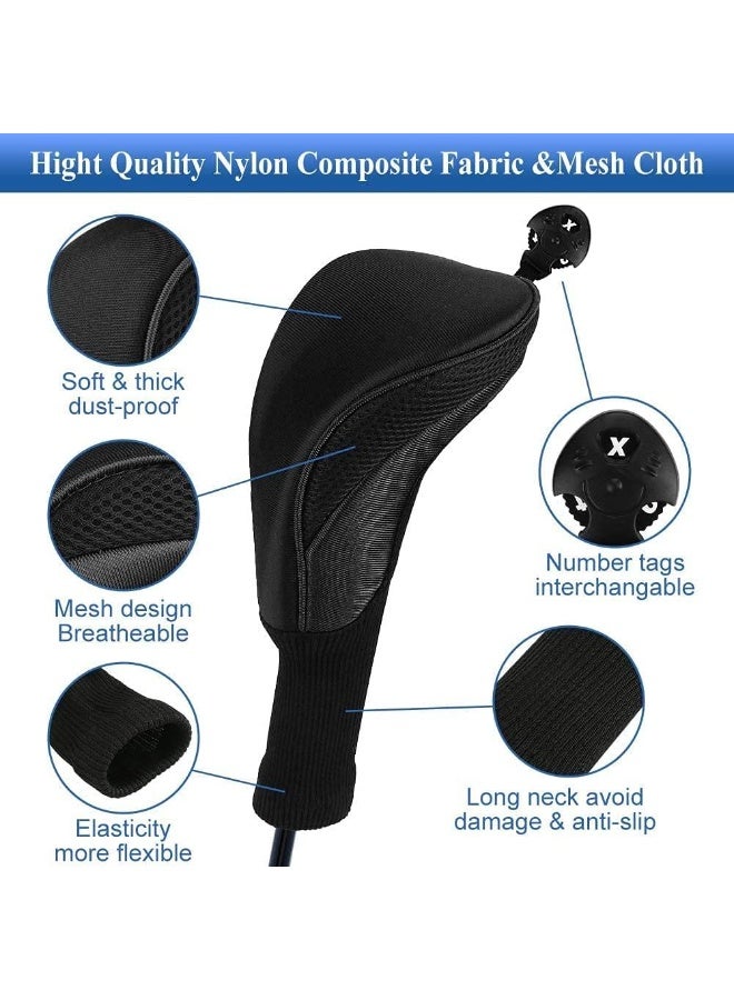 3 pcs Golf Club Head Covers for Fairway Woods Driver Hybrids 3 Pieces Long Neck Mesh Sports Fan Golf Club/A - Image 4