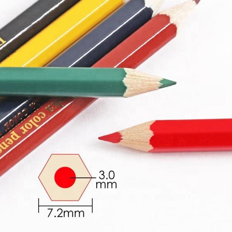 Foska Hexagonal Colored Wooden Pencils 3.5 inch - 12 Pack - Image 4