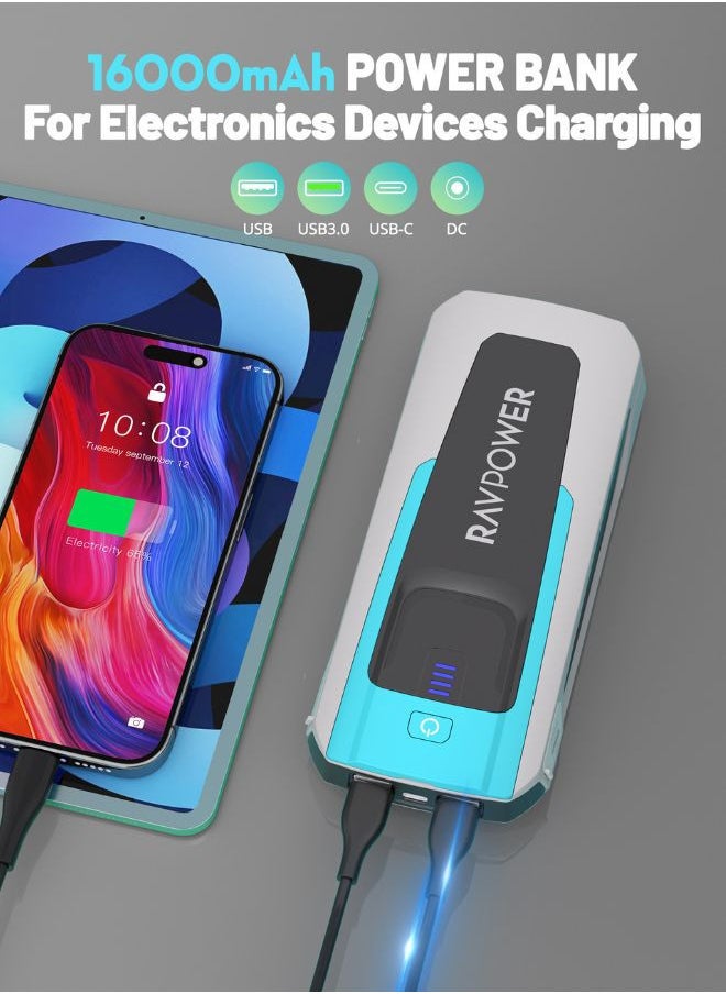 RAVPOWER RAVPower 3-in-1 Jump Starter with 16000mAh Power Bank & LED Flashlight  - Image 5
