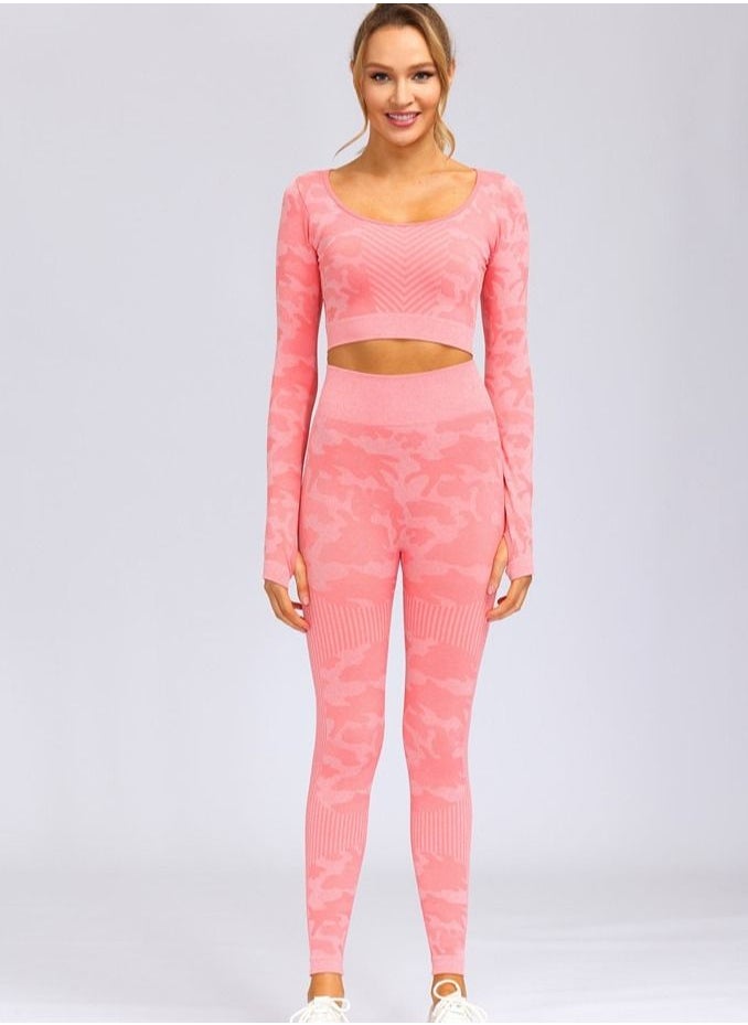 NIBEMINENT - Autumn And Winter New Sports Suit Fitness Trousers Seamless Long-sleeved Yoga Suit Women - Image 1