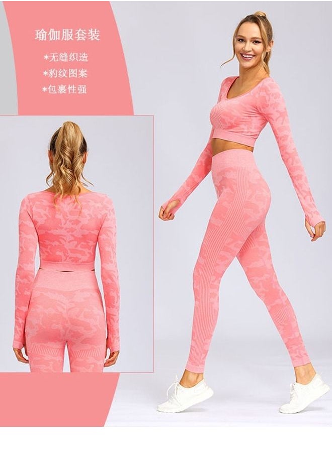 NIBEMINENT - Autumn And Winter New Sports Suit Fitness Trousers Seamless Long-sleeved Yoga Suit Women - Image 1