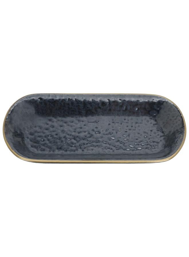 Alsaif Porcelain Serving Plate 19 Cm Oval Black - Image 1