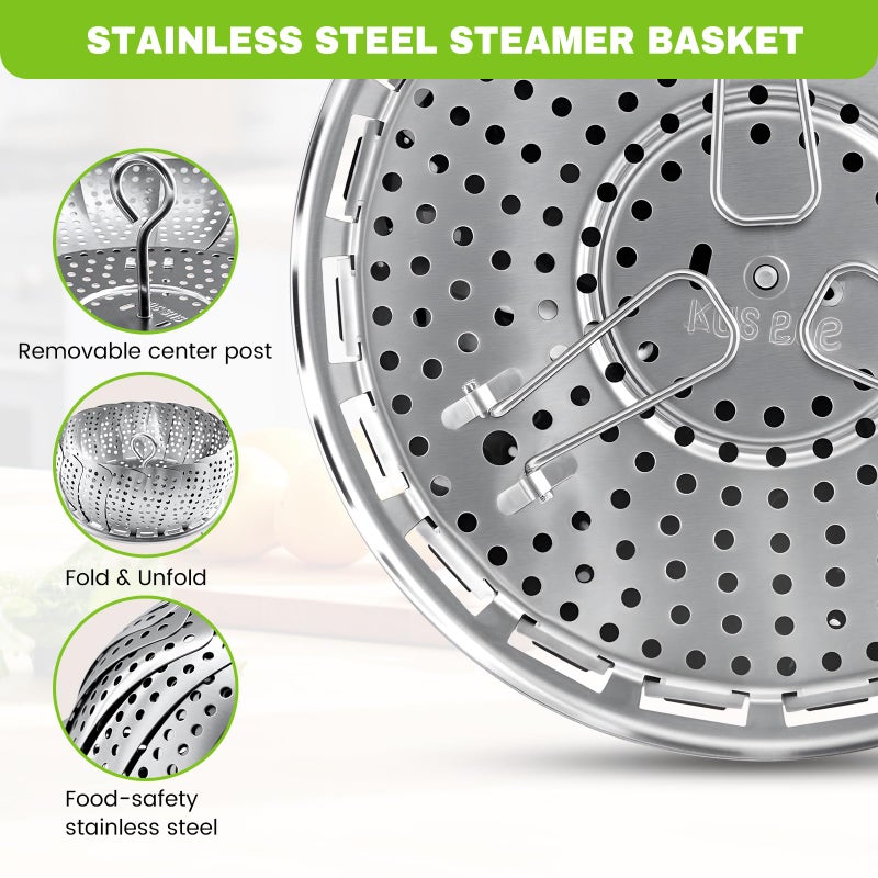 ZOCY Steamer Basket Stainless Steel Instant Pot Accessories for Food and Vegetable, Zocy Premium Expandable Steam Basket to Fit Various Size Pots Medium (6.1" to 10.2")) - Image 5