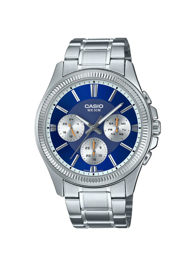 كاسيو ساعة يد من الستانلس ستيل كرونوجراف MTP-1375D-2A1VDF - Image 1