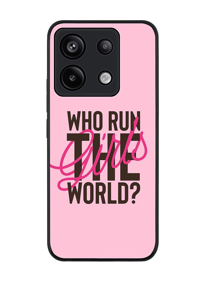 Stylizedd Rugged Black Edge Case for Xiaomi Redmi Note 13 Pro 5G, Slim fit Case Flexible Anti Drop TPU Gel Thin Cover -  Who run the world? - Image 1