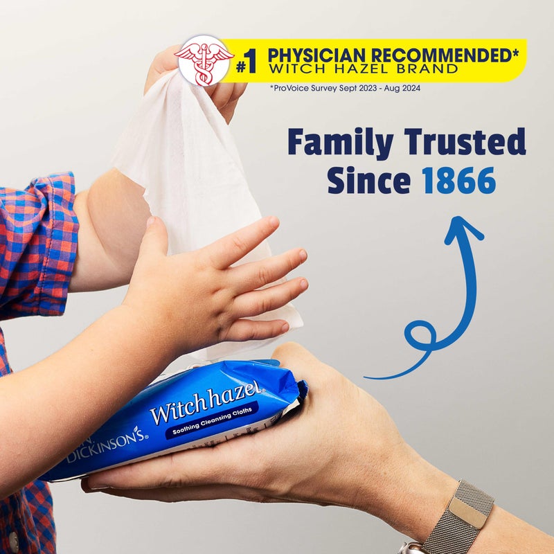 T.N. Dickinson's قطعة قماش تنظيف متعددة الاستخدامات جديدة ومهدئة من T.N. Dickinson's witch hazel، شفافة، 25 قطعة - Image 4