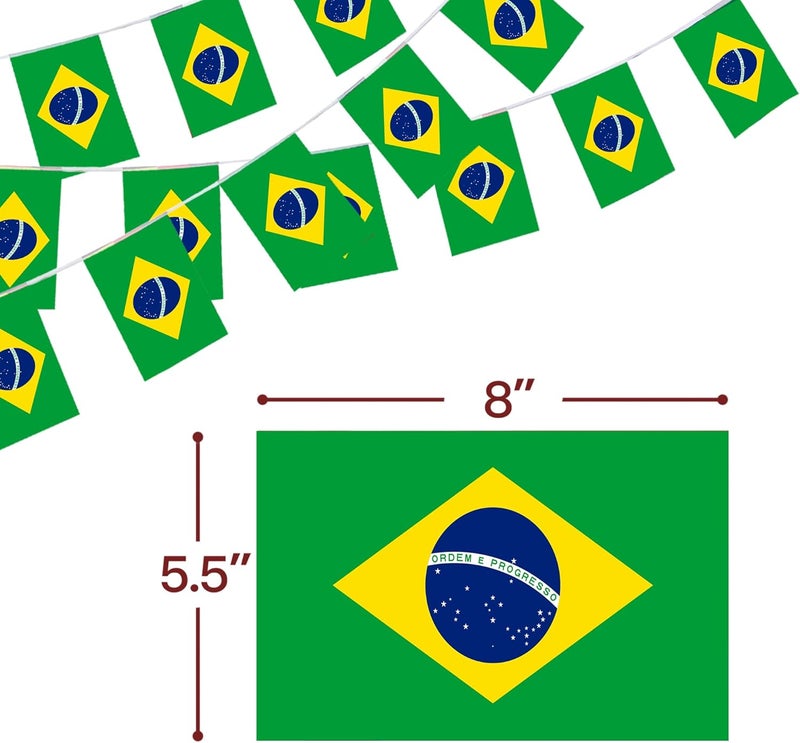 Anley Brazil String Flag Pennant Flags, Patriotic Events 7th of September Independence Day Decoration Sports Bars - 33 Feet 38 Flags - Image 3