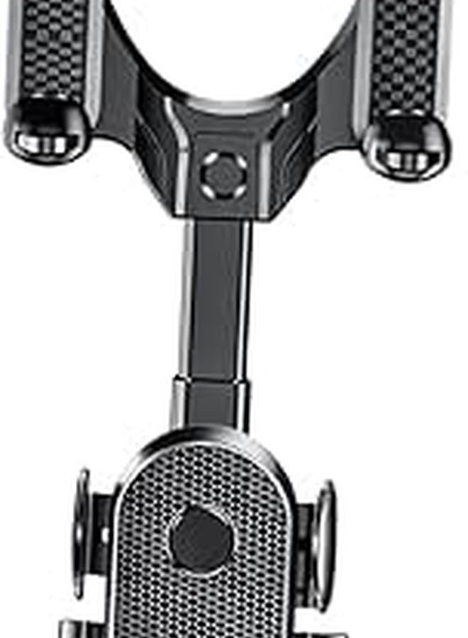 Rotating Car Phone Holder Mount for Rearview Mirror Universal Fit Black - Image 1