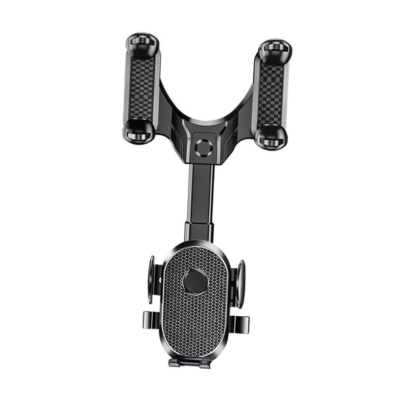 Rotating Car Phone Holder Mount for Rearview Mirror Universal Fit Black - Image 2