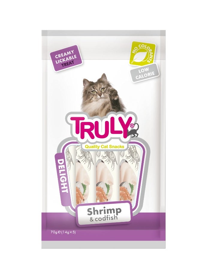 Wanpy - Trully Creamy Lickable Treats - Shrimp&Codfish 12X70g - Image 1