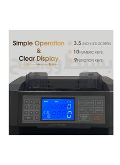 NUCOUN NUCOUN NC-5 Money Counter Machine, UV/MG/IR Detection, 3.5 inch LCD Display Money Counter Cash Counter  - Image 2