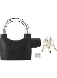 OSFT 20 Years Warranty Universal Security Alarm Lock SystemAntiTheft for Door Motor Bicycle Padlock 110dB with 3 Keys Black