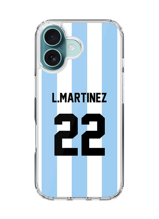 Stylizedd For iPhone 16 Case [Compatible with MagSafe] Slim Magnetic cover Clear Phone Case - Football Team - Argentina, L.Martinez  - Image 1