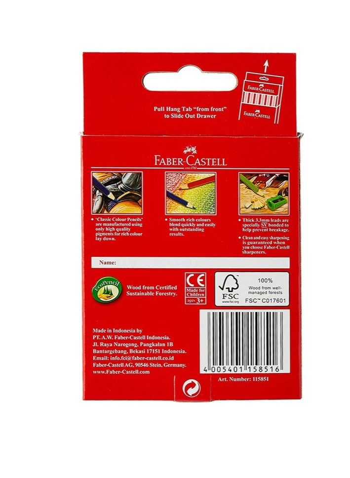 Faber-Castell Classic Colour Pencils Half Length 12 Pack