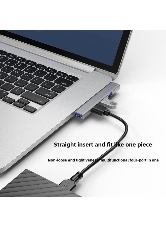 Computer Aluminum Alloy 3.0 Notebook Usb Multi-interface Typec Expansion Dock Wireless HUB Cable Splitter-Number Of Interfaces:Gray Usb Right To 4-port Usb  - Image 5