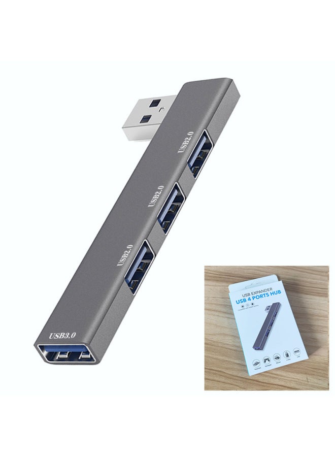 Computer Aluminum Alloy 3.0 Notebook Usb Multi-interface Typec Expansion Dock Wireless HUB Cable Splitter-Number Of Interfaces:Gray Usb Right To 4-port Usb  - Image 1