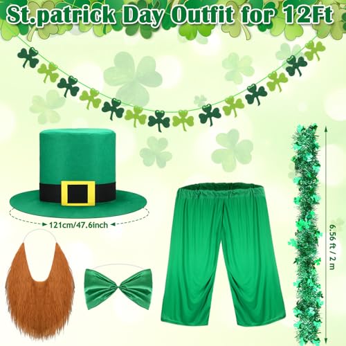 Cozypower 12 ft Skeleton Outfit Accessories St Patricks Day Giant Sized Skeleton Clothes for 12 ft Skull Irish Outdoor Garden Decoration - Image 2