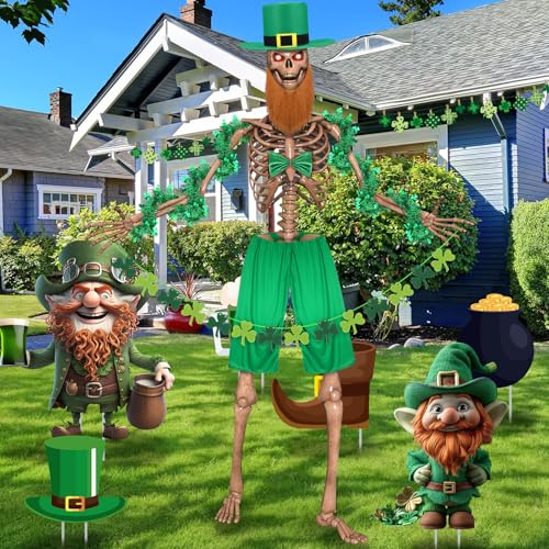 Cozypower 12 ft Skeleton Outfit Accessories St Patricks Day Giant Sized Skeleton Clothes for 12 ft Skull Irish Outdoor Garden Decoration - Image 5