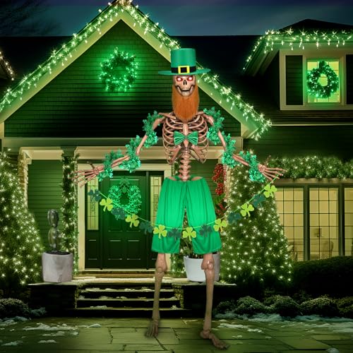 Cozypower 12 ft Skeleton Outfit Accessories St Patricks Day Giant Sized Skeleton Clothes for 12 ft Skull Irish Outdoor Garden Decoration - Image 4