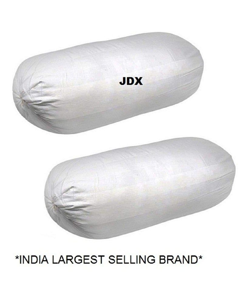 JDX Microfibre Round Bolster BedSofaDiwan Pillow Light Soft Fluffy for Neck Back Support Washable Breathable Durable Size 14x30 Inch Big Round Pillow Set of 2 18003215x34 - Image 2