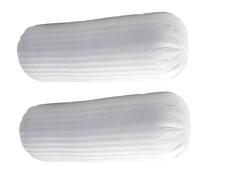 JDX Microfibre Round Bolster BedSofaDiwan Pillow Light Soft Fluffy for Neck Back Support Washable Breathable Durable Size 14x30 Inch Big Round Pillow Set of 2 18003215x34 - Image 3