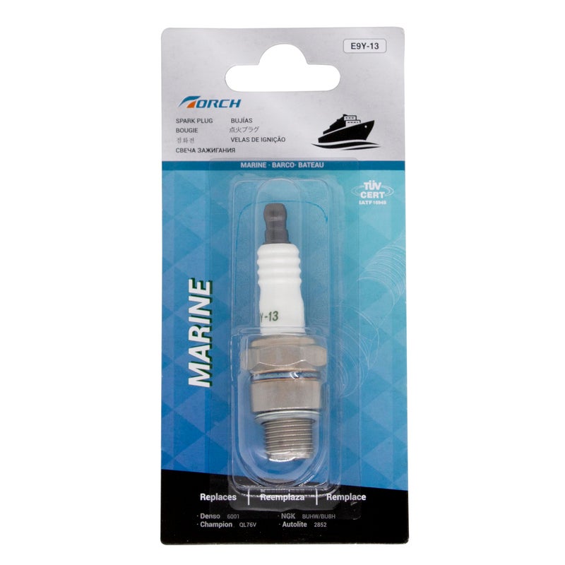 TORCH E9Y13 Marine Boat Spark Plug Replace for Autolite 2852 for NGK BUHW 2622 BU8H 6431 Spark Plug for Denso 6001for Champion QL76V OEM ea